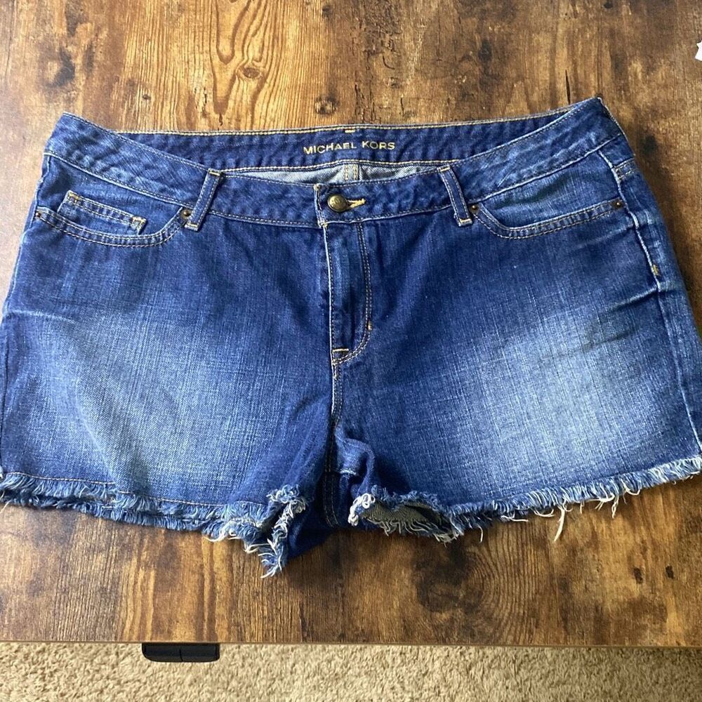 Michael Kors vintage wash denim jean cut off shorts Sz 10